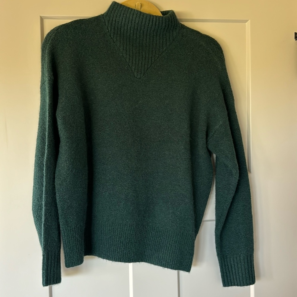 Madewell deep green mock neck sweater